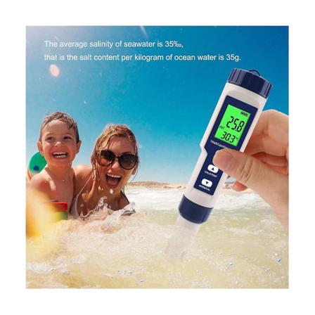 5-in-1 Digitaalinen vedenlaaduntesteri Tds/ec/ph/suolapitoisuus/lämpötilamittari uima-altaille akvaarioille juomille