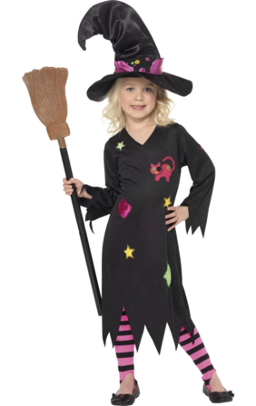 Svart häxdräkt 3-4 år