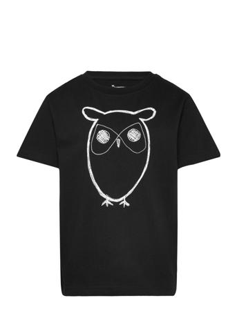 Big Owl T-Shirt - Gots/Vegan Black Knowledge Cotton Apparel