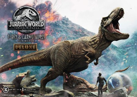 Jurassic World: Fallen Kingdom Statue 1/15 T-Rex & Carnotaurus Deluxe Version 90 cm