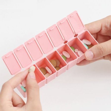 TG Praktist Holdbar Dosette med 7 Rum Ugentlig Dosette Pink