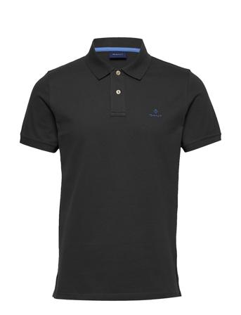 Contrast Collar Pique Ss Rugger Polos Short-sleeved Musta GANT