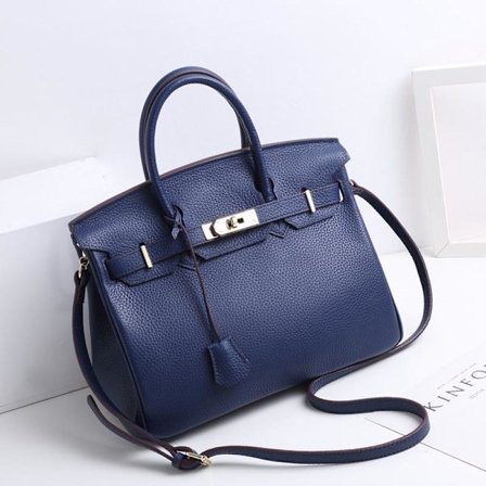 Stilful Royal Blå Læder Tote Taske til Kvinder Pendler Crossbody Håndtaske