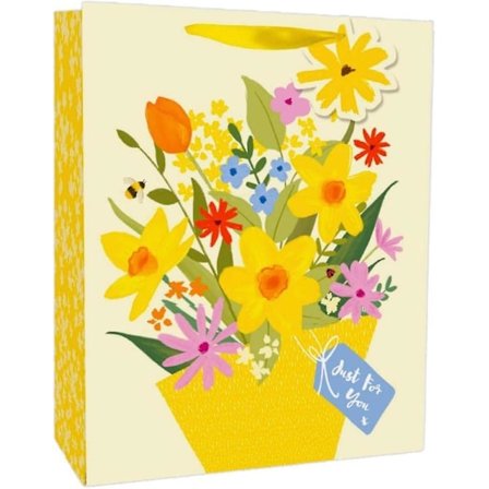 Paket med 3 kycklingar kaniner presentpåse påsk medel/stor - inslagningsband presentlapp present ägg (kycklingar, medel)_Newway Gifts