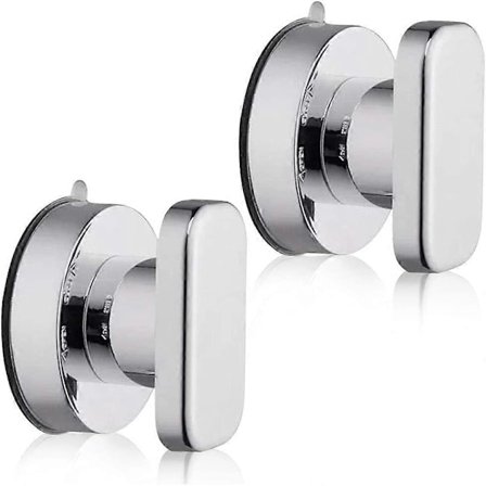 2 STK Sugekop Dørhåndtag, Sugekop Trækker Skuffe Kabinet Køleskab Glasdør med Stærk Sugekop - sølv (LGL)