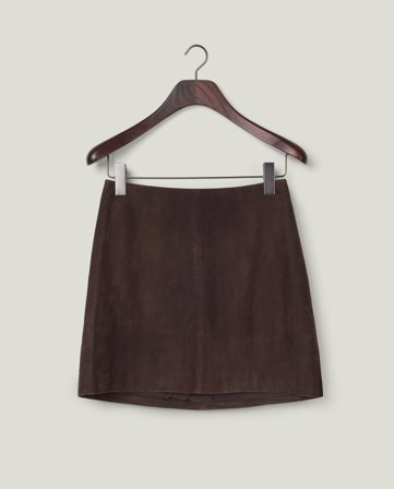 Lexington Kurzer Wildlederrock, Dunkelbraun