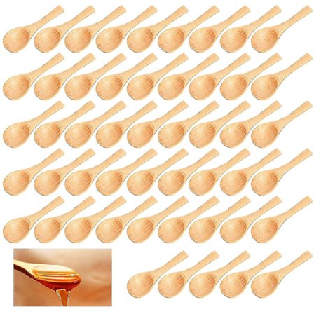 50 stk Små treskjeer, mini treskjeer, naturlig tre honningskje