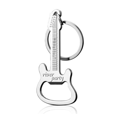 Multifunktionel ølflaske guitarformet flaskeåbner (sølv)