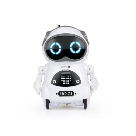 White Pocket RC Robot - puhuminen, interaktiivinen, laulaminen, tanssiminen, tarinankerronta