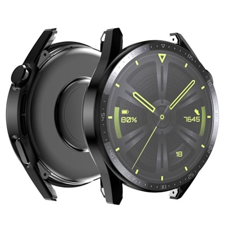 Huawei Watch GT 3 (46mm) matte cover + tempered glass dial plate - Black