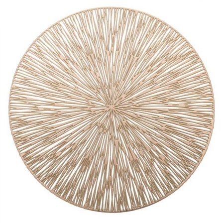Round Placemat with Decorative Hole Pattern - Gold