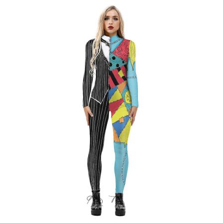 Kvinder 3d printet Cosplay Jumpsuit Karneval Halloween Party Cyberpunk Playsuit Fancy Dress Kostume Y M