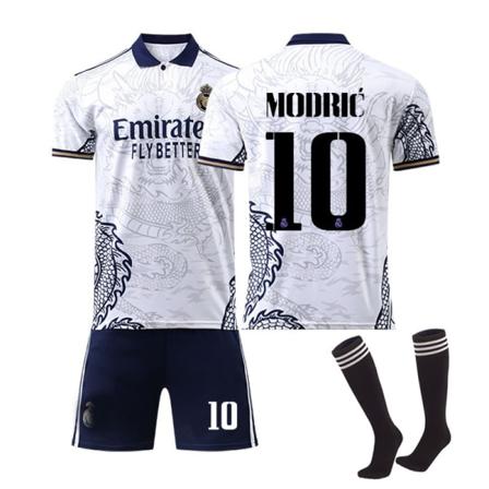 2223 Real Madrid Dragon Pattern Version No. 10 Modric børne fodbold sportstøj sæt til voksne xl XL- Perfet xl