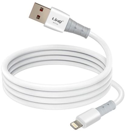 USB till Lightning-kabel - LINQ - 1,2 m - 3A snabbladdning - iPhone och iPad kompatibel - Förstärkta kontakter