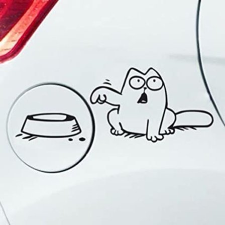 Kat og skål klistermærke til bil, flere farver