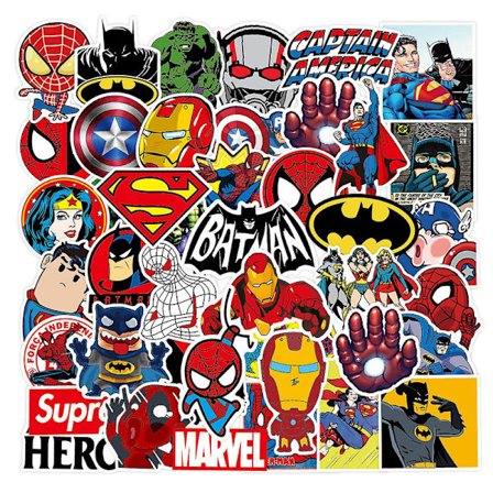 50-delt klistermærkesæt - Spider Man-mærkatdekoration til bil, bærbar computer, skateboard, cykel, knallert, motorcykel