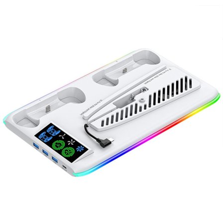 Laddstation för Sony Playstation 5 PS5 Slim kylstation Dual Controller Laddare