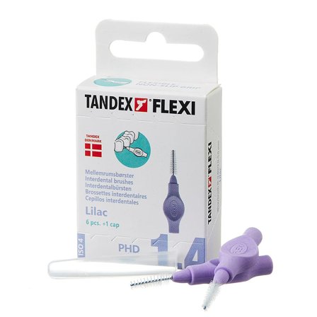 Tandex Mellemrumsbørste Flexi PHD 1.4/ISO 4 Lilac 6 stk, Medicin & Pleje, Mund & Tandpleje, Tandstikker
