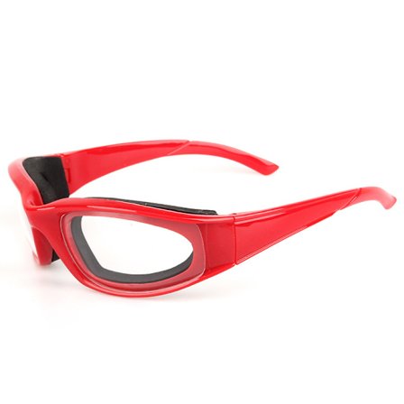 Køkkenløg skærende briller (rød), tågefri linser, sikker og t