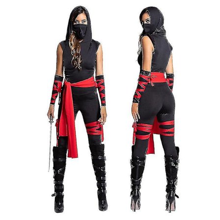 Sexy Ninja-kostymer Japan Samurai Cosplay Anime Halloween-kostymer for kvinner Voksen Warrior Jumpsuits i ett stykke Karnevalskjole M