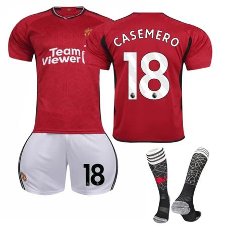 23-24 Manchester United Hjemme fotballdrakt for barn nr. 18 CASEMERO 8-9 years