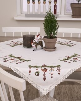 Bordsduk Juldekoration med tryckt julmotiv Vit - Jul - Linea