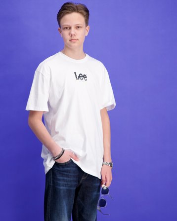 Lee Wave Graphic SS Tshirt Blanc T-shirts Garçon - Kids Brand Store