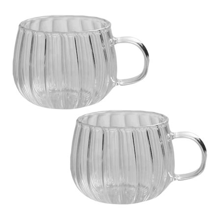 Qiysamall 2 st Glas Pumpa Koppar Glas Vintage Dekor Kontor Klar Cocktail Mugg