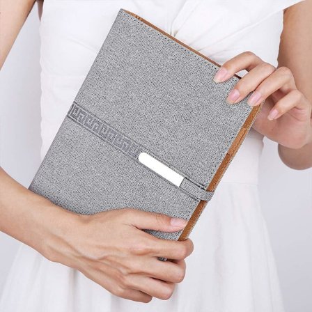 Lædernotesbog, A5 genopfyldelig løsbladet forretningsnotesbog Dagbøger/200 tykke sider, klassisk linjeret med lomme og penneholder, bedste gave.