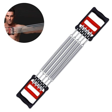 Expander Fitness med 5 Fjeder Muskeltrænere, Bryst Expander & Håndgreb