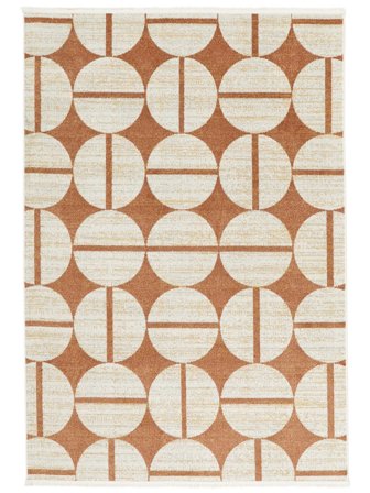 Split Pea Washable 200X300 Rust Red Geometric Rug