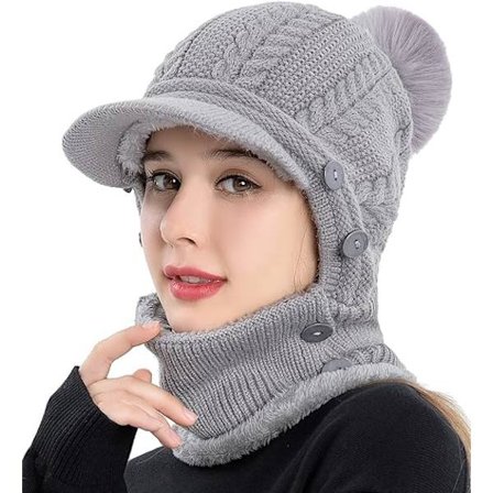 Dame Ét Stykke Slouchy Fleece Hue Huer Tørklæde Maske Varm W,ZQKLA