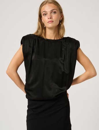 My Essential Wardrobe Estellemw Wrap Top - Black - 40
