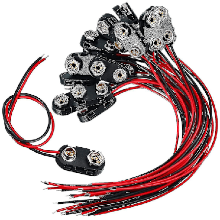 20 stk 9v klemmekontakter, 9v kontakt, type I klemme Pp3 kontakt med 150 mm S