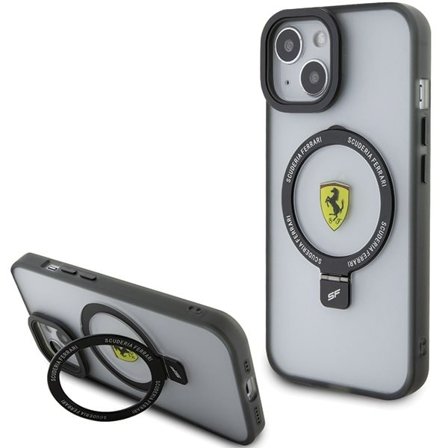 Ferrari FEHMP15SUSCAK iPhone 15 6,1" svart/svart hardcase Ring Stand 2023 Collection MagSafe