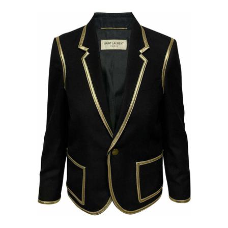 Saint Laurent Vintage Pre-owned Trim Blazer svart, Dam, Dam, Storlek: S