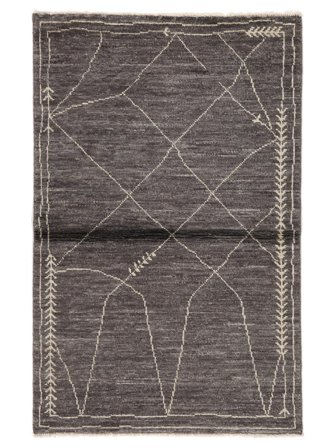 Berber Style Rug 97X150 Black/Brown Wool, Afghanistan