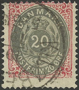 Danmark 1875 - AFA 28y - Stemplet