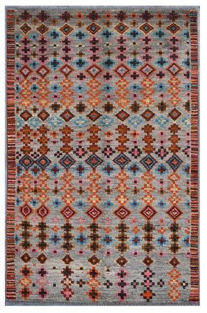 Moroccan Berber - Afghanistan Modern Donkergrijs/Donkerrood (Wol, Afghanistan)