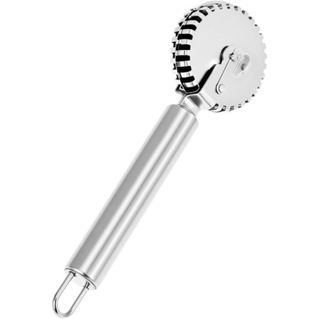 Luksuriøs roterende skærekniv til bagning - Rustfrit stål - Ergonomisk håndtag - Tåler opvaskemaskine - Velegnet til skæring, forsegling og presning