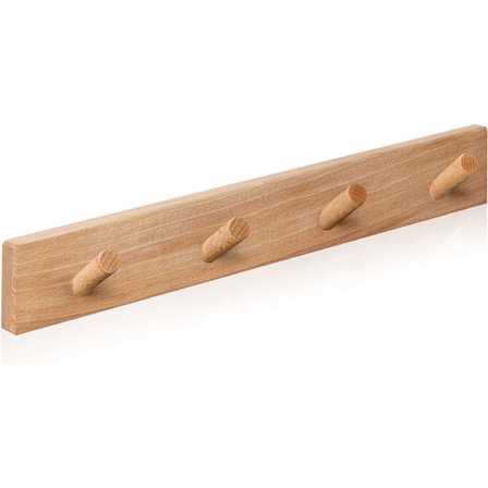 Puinen seinälle kiinnitettävä naulakko - 4 koukkua - Seinänaulakko - Design-seinänaulakko eteiseen, kylpyhuoneeseen, lastenhuoneeseen, makuuhuoneeseen