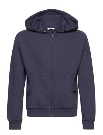 Zipped Hoodie Hettegenser Genser Marineblå Mango*Betinget Tilbud