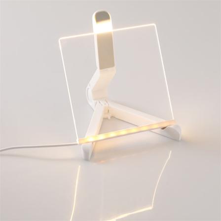 Liten Led-skrivtavla I Akryl Med Stativ Vit 15x15 Cm