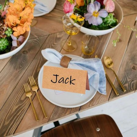 60 stk 9x10cm Brune Plasskort for Bordplasskort Bryllup