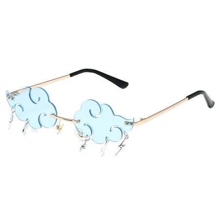 Mode Sky & Lyn Sunglasses Kvinder Rimløse Sky Briller Mænd 90'er Disco Party Briller