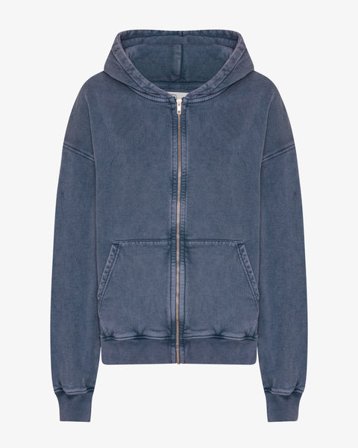 Organic Oversized Zip Hood - Neptune Blue - Female - L