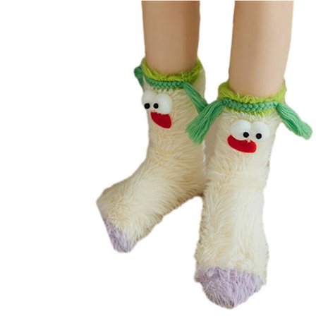 Fuzzy Quirky Mid-Calf Sokker