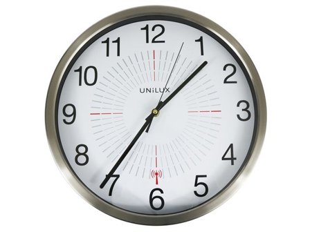 UNILUX Väggklocka UNILUX Outdoor ø35,5 cm grå - Lyreco - Kontorsmöbler och inredning - Väggur - Väggur