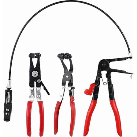 3 stk. Slangeklemmetangssæt, Skruestik-greb Låsetænger, Aftagersæt med Lang Rækkevidde Fjederbelastet Slangeklemmetang til Kølevæske Radiator 