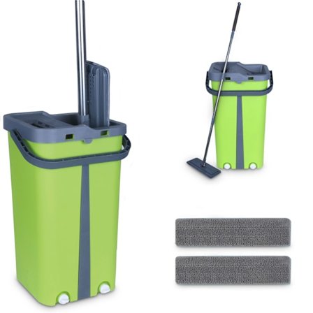 Cenocco CC-9077: Flat Mopp med Bucket Green